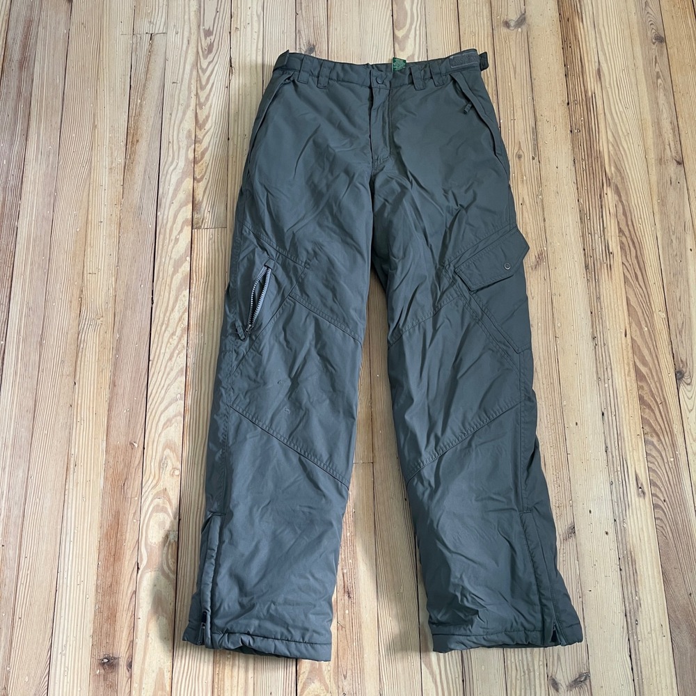 L.L. Bean Snow Pants Youth 16 Dark Gray Insulated Cargo Ski Trousers winter